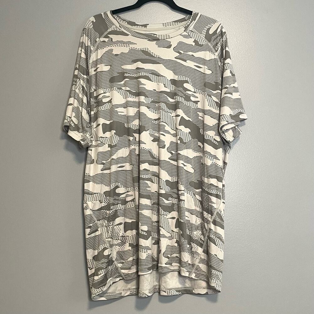 MTA Sport Gray Camouflage Short Sleeve Athletic Tee XXXL